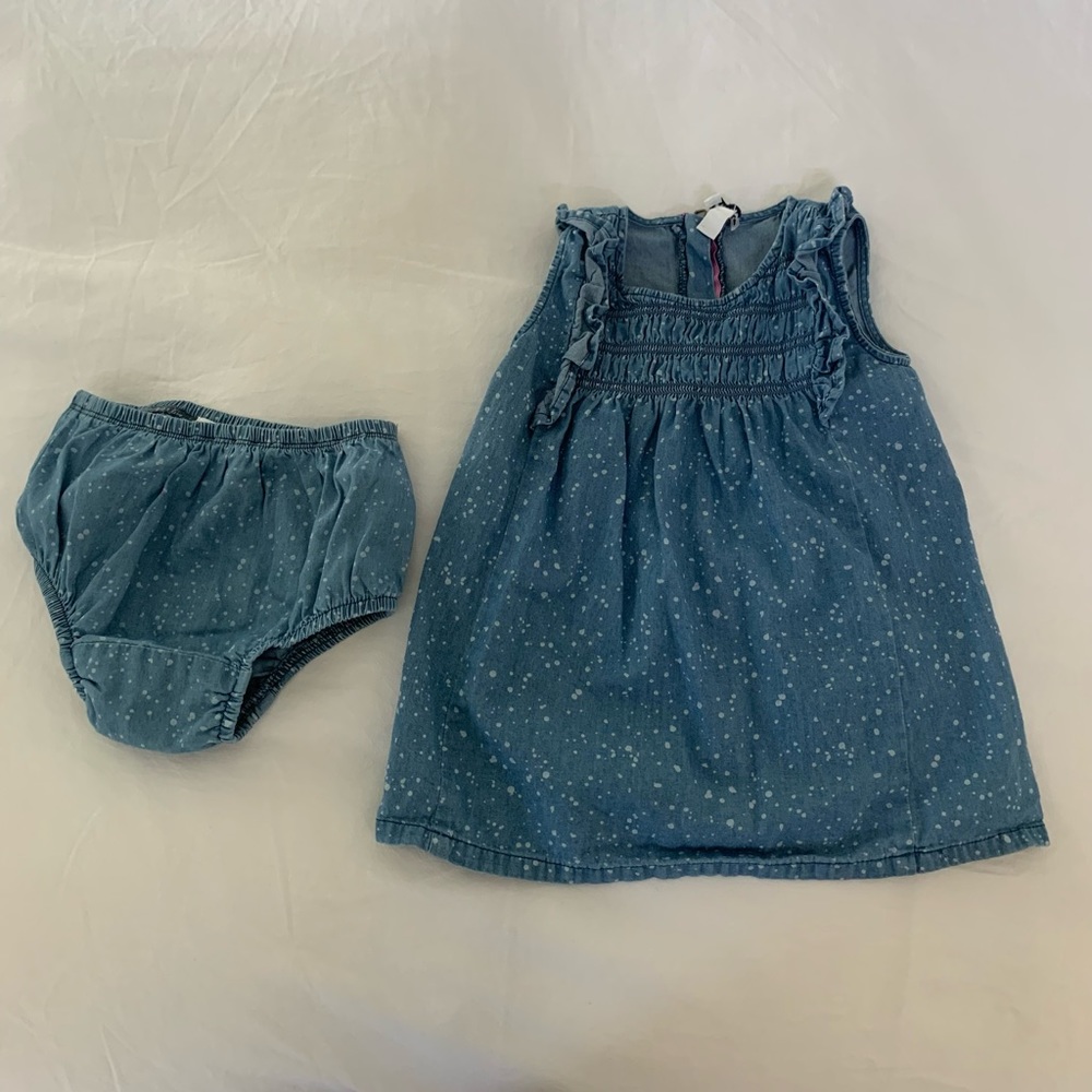 Denim dress with matching underwear